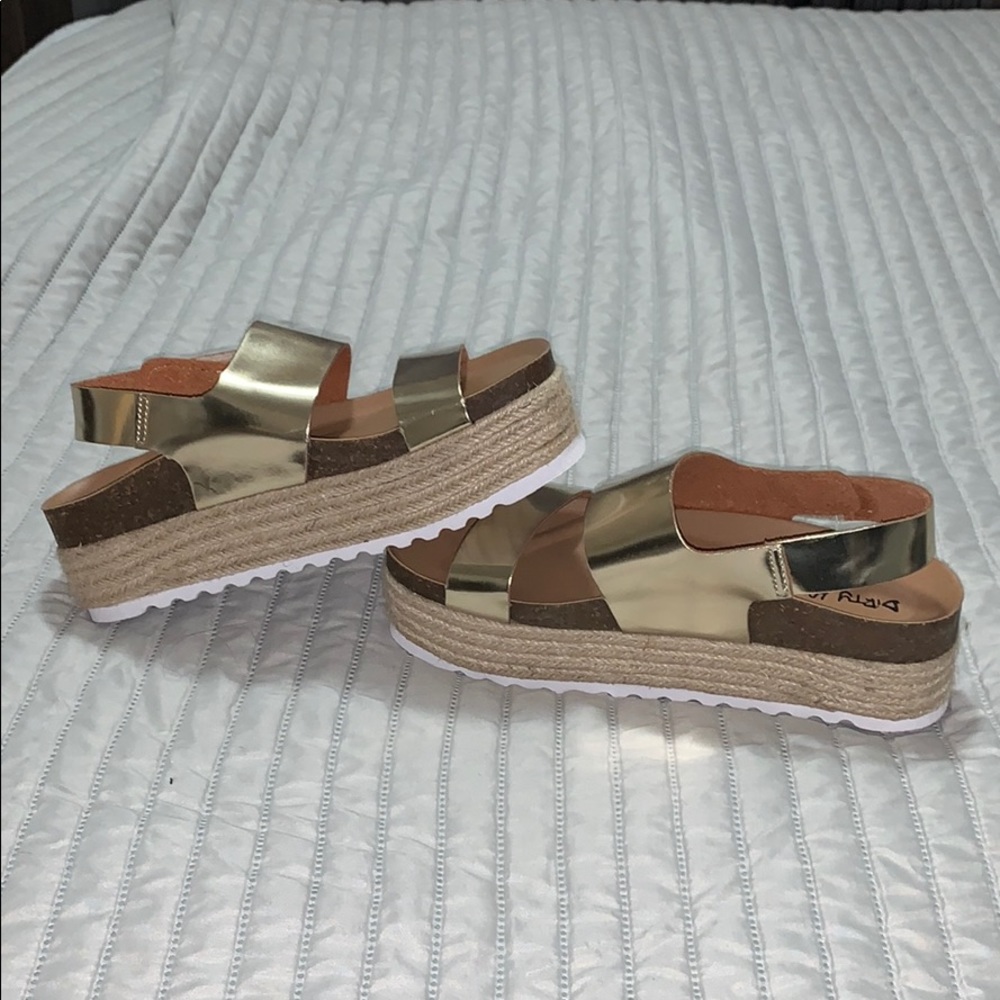 Dirty Laundry Gold Platform Sandals